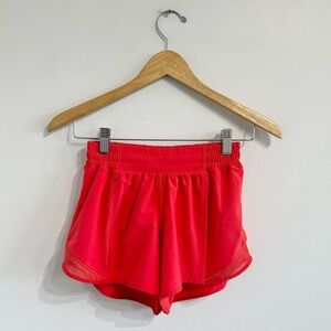 Lululemon Hotty Hot Short II Long 4" running - red orange - low rise